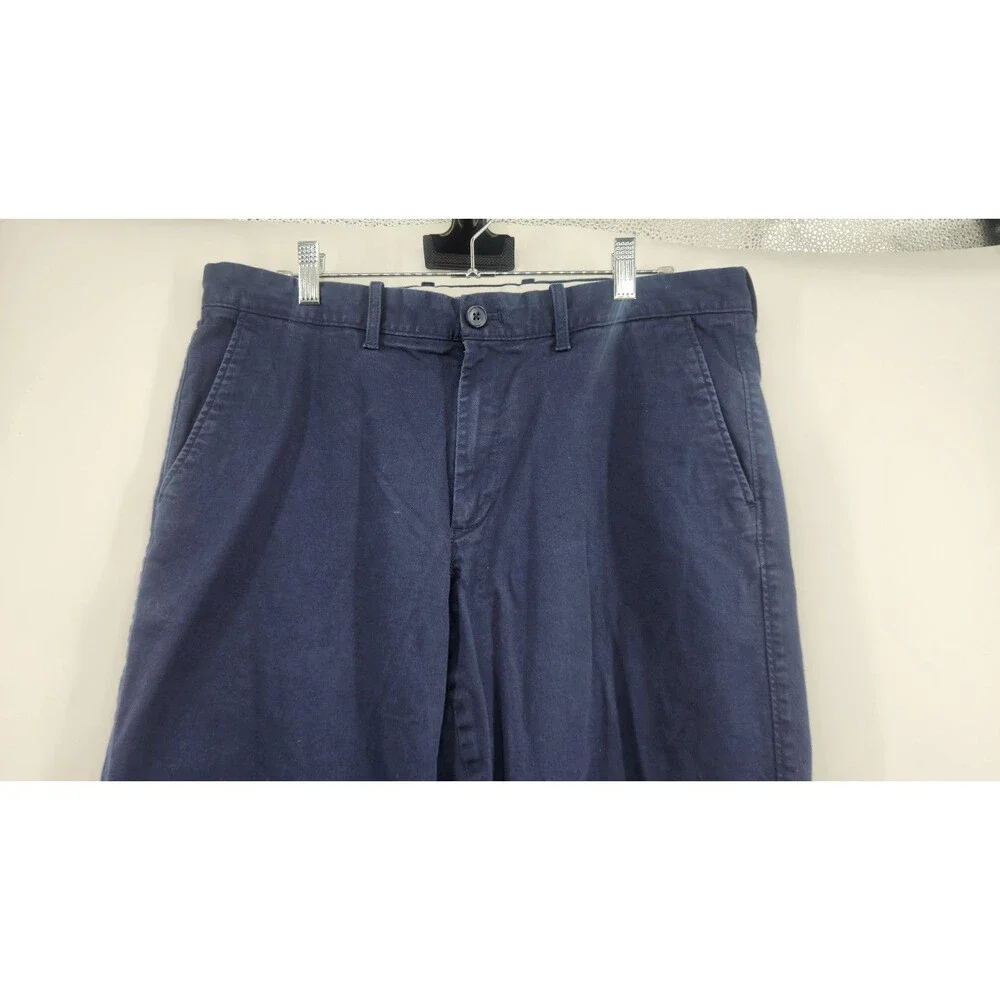 J.CREW Mens 34X30 Navy‎ Blue Flex Straight Chino Cotton Pants